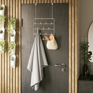 Umbra ESTIQUE OVER THE DOOR ORGANIZER White and Light Wood